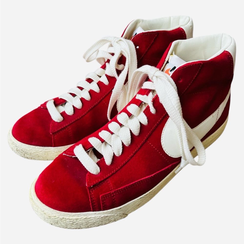 Nike Blazer High Top Sneakers Men’s Size 9.5 Crimson Red Suede Retro Classic